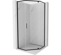 Mexen Exo cabine de douche pentagonale pivotante 90 x 90 cm, transparent, noir - 812-090-090-70-00 54940 5905315938114