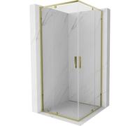 Mexen Exo-R Duo cabine de douche carrée pivotante 90 x 90 cm, transparente, dorée - 8110-090-090-50-00 57577 5905315970046