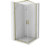Mexen Exo-S Duo cabine de douche carrée coulissante 90 x 90 cm, transparent, dorée - 8111-090-090-50-00 57626 5905315970084