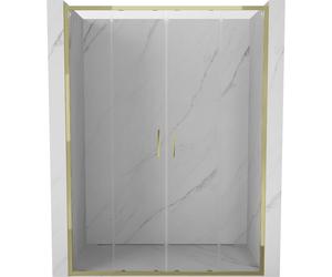 Mexen Exo-S Duo portes de douche doubles coulissantes 130 cm, transparentes, dorées - 8152-130-000-50-00 59070 5905315970480