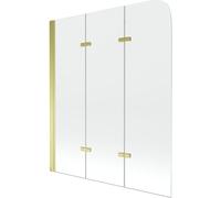 Mexen Felix paroi de baignoire 3 volets 120 x 140 cm, transparent, doré - 890-120-003-50-00 2388 5907709126138
