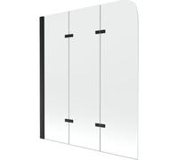 Mexen Felix paroi de baignoire à 3 volets 120 x 140 cm, transparent, noir - 890-120-003-70-00 2389 5907709113411