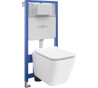 Mexen Felix Slim WC pedestal set with Cube toilet bowl and slow-fall seat, White - 61030924000