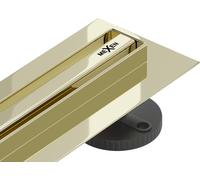 Mexen Flat 360° Slim siphon linéaire pivotant 140 cm, or - 1541140