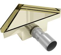 Mexen Flat drain de sol triangulaire 20 x 20 cm, doré - 1510320