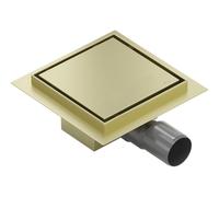 Mexen Flat-Q M13 siphon de sol carré 12 x 12 cm, or brossé - 1A10012 83775 5905315987471