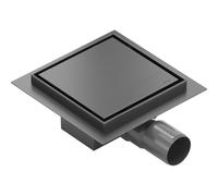 Mexen Flat-Q M13 siphon de sol carré 15 x 15 cm, gris fusil brossé - 1E10015 83783 5905315989383