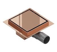 Mexen Flat-Q M13 siphon de sol carré 15 x 15 cm, or rose - 1610015 83759 5905315986504