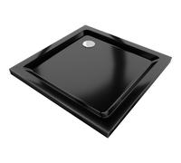 Mexen Flat receveur de douche carré slim 90 x 90 cm, noir, siphon chromé - 40709090 2530 5903163389393
