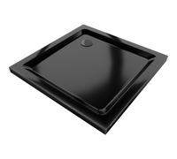 Mexen Flat receveur de douche carré slim 90 x 90 cm, noir, siphon noir - 40709090B 13200 5907709164772