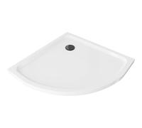 Mexen Flat receveur de douche demi-circulaire slim 80 x 80 cm, blanc, siphon noir - 41108080B 13204 5907709164710