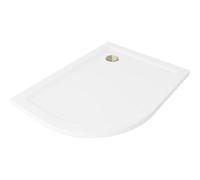 Mexen Flat receveur de douche demi-circulaire slim droit 120 x 90 cm, blanc, bonde dorée - 41109012P-G 98845 5907931027883