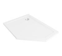 Mexen Flat receveur de douche pentagonal slim gauche 100 x 90 cm, blanc, bonde chromée - 41P109010L 97721 5905315993540