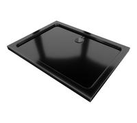 Mexen Flat receveur de douche rectangulaire slim 100 x 70 cm, noir, siphon noir - 40707010B 14494 5907709151659