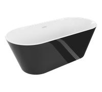 Mexen Flavia baignoire autoportante 150 x 75 cm, blanc/noir, trop-plein blanc - 54031507575-20 46612 5905315385727