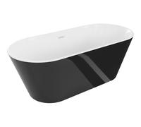 Mexen Flavia baignoire autoportante 170 x 75 cm, blanc/noir, trop-plein blanc - 54031708075-20 46652 5905315386120