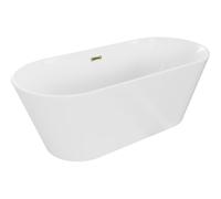 Mexen Flavia baignoire autoportante 170 x 75 cm, blanche, trop-plein doré - 54031708000-50 46643 5905315386038