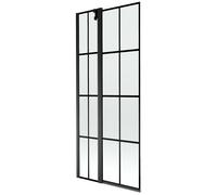 Mexen Flip pare-baignoire à 2 volets 80 x 150 cm, grille noire, noir - 894-080-101-70-77 20413 5907709148918