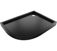 Mexen Flow+ bac de douche semi-circulaire asymétrique droit 100 x 90 cm, noir mat - 46Q709010RH