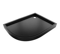 Mexen Flow+ receveur de douche demi-circulaire asymétrique droit 90 x 80 cm, noir mat - 46Q708090RH 61380 5905315953254