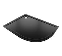 Mexen Flow receveur de douche quart de cercle asymétrique slim gauche 100 x 90 cm, noir mat - 46Q709010L 61254 5905315952615
