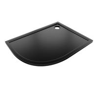 Mexen Flow receveur de douche semi-circulaire asymétrique slim droit 100 x 90 cm, noir mat - 46Q709010R 61255 5905315952622