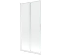 Mexen Fox paroi de baignoire à 2 volets coulissants 85 x 150 cm, transparent, blanc - 891-085-002-20-00 82507 5905315985224