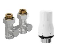 Mexen G02 ensemble thermostatique à deux tuyaux DN50, droit 1/2"x3/4", nickel - W912-012-928-01 33139 5905315237897
