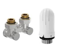 Mexen G03 ensemble thermostatique à deux tuyaux DN50, coudé 1/2"x3/4", nickel - W911-012-938-01 33128 5905315237620
