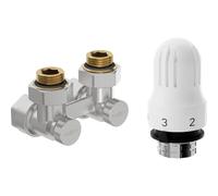 Mexen G04 ensemble thermostatique à double tuyau DN50, angle 1/2"x16 mm, nickel - W911-016-948-01 33133 5905315237873