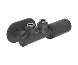 Mexen G05 ensemble thermostatique angulaire avec cache R, Duplex, DN50, anthracite - W907-958-905-66 32901 5905315237750