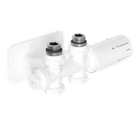Mexen G05 ensemble thermostatique angulaire/droit avec rosace S, Duplex, DN50, blanc - W908-958-910-20 33005 5905315238030