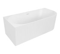 Mexen Gia baignoire autoportante d'angle rainurée gauche 150 x 75 cm, blanc mat, trop-plein blanc - 52701507501L-20 53545 5905315504951