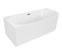 Mexen Gia baignoire autoportante d'angle cannelée gauche 170 x 80 cm, blanc mat, trop-plein gun metal - 52701708001L-95 53663 5905315505323