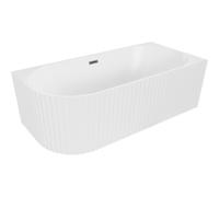 Mexen Gia baignoire autoportante d'angle rainurée droite 150 x 75 cm, blanc mat, trop-plein métal canon - 52701507501P-95 53712 5905315505620