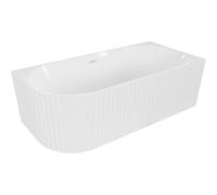 Mexen Gia baignoire autoportante d'angle rainurée droite 170 x 80 cm, blanc brillant, trop-plein blanc - 52701708000P-20 53769 5905315505750