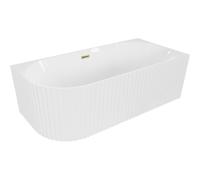 Mexen Gia baignoire autoportante d'angle rainurée droite 170 x 80 cm, blanc brillant, trop-plein doré - 52701708000P-50 53772 5905315505767