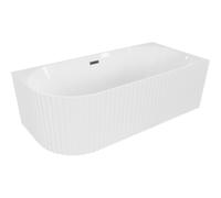 Mexen Gia baignoire autoportante d'angle rainurée droite 170 x 80 cm, blanc brillant, trop-plein gun metal - 52701708000P-95 53781 5905315505828