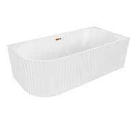 Mexen Gia baignoire autoportante d'angle rainurée droite 170 x 80 cm, blanc mat, trop-plein or rose - 52701708001P-60 53797 5905315505880