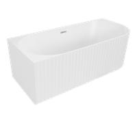 Mexen Gia baignoire autoportante d'angle rainurée gauche 150 x 75 cm, blanc mat, trop-plein chromé - 52701507501L-01 53544 5905315504944