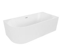 Mexen Gia baignoire indépendante d'angle cannelée droite 170 x 80 cm, blanc mat, trop-plein nickel brossé - 52701708001P-97 53815 5905315505934