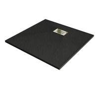 Mexen Hugo receveur de douche carré SMC 80 x 80 cm, noir, cache doré - 42708080-G 25222 5905315226129