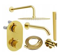Mexen Kai DR70 ensemble baignoire-douche encastré avec pomme de douche 30 cm, doré - 77602DR70301-50 6474 5907709136595