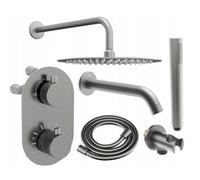 Mexen Kai DR70 ensemble bain-douche encastré avec pomme de douche 25 cm, graphite - 77602DR70251-66 6501 5907709136724