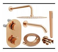 Mexen Kai DR70 ensemble bain-douche encastré avec pomme de douche 25 cm, or rose - 77602DR70251-60 6499 5907709161214