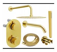 Mexen Kai DR70 ensemble bain-douche encastré avec pomme de douche de 25 cm, doré - 77602DR70251-50 6498 5907709161207