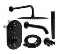 Mexen Kai DR70 ensemble de baignoire-douche encastré avec douche de tête 30 cm, noir - 77602DR70301-70 6477 5907709136496