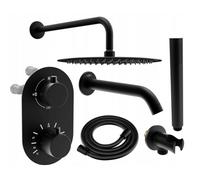 Mexen Kai DR70 ensemble de bain-douche encastré avec pomme de douche 25 cm, noir - 77602DR70251-70 6502 5907709136717
