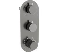 Mexen Kai mitigeur thermostatique pour baignoire-douche à 3 sorties, graphite - 77603-66 435 5907709119178