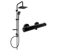 Mexen Sven ensemble de douche apparent avec tête de douche et mitigeur de douche thermostatique Kai, noir - 77100262-70 5975 5907709180598